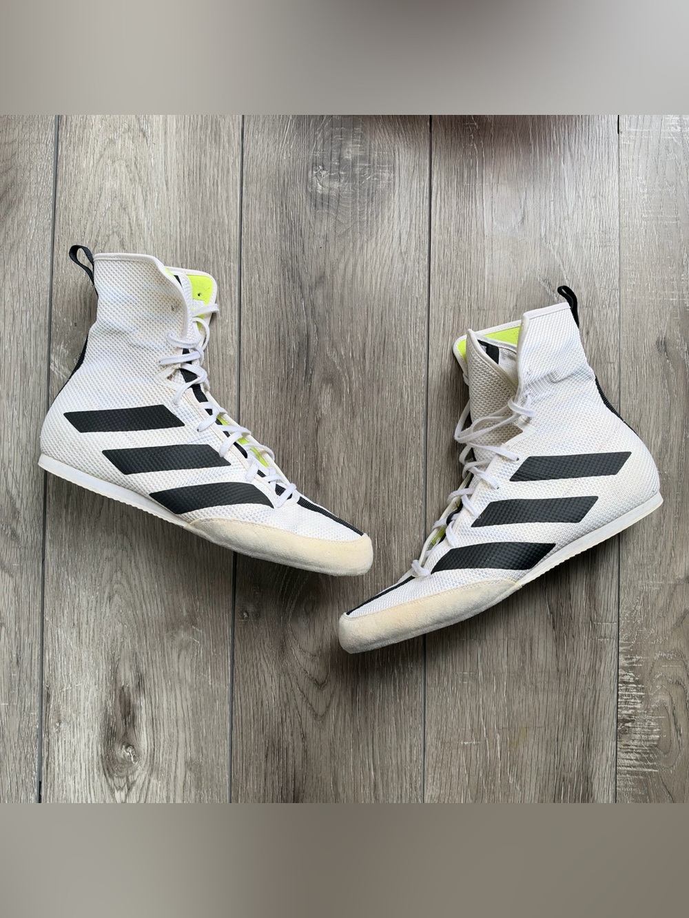 adidas Box Hog 3 Boxing Shoes White Black Size 12.5